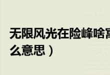 無限風(fēng)光在險峰啥寓意（無限風(fēng)光在險峰是什么意思）