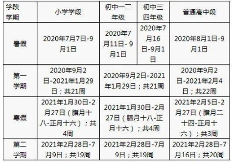 2021淄博小學(xué)寒假放假時(shí)間