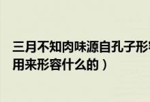 三月不知肉味源自孔子形容什么的（三月不知肉味原為孔子用來形容什么的）
