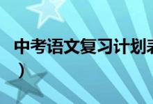 中考語文復(fù)習(xí)計(jì)劃表圖片（中考語文復(fù)習(xí)計(jì)劃）