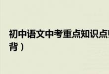 初中語(yǔ)文中考重點(diǎn)知識(shí)點(diǎn)歸納(初中語(yǔ)文知識(shí)點(diǎn)總結(jié)中考必背)