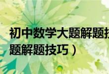初中數(shù)學大題解題技巧初一上冊（初中數(shù)學大題解題技巧）