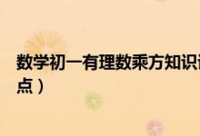 數(shù)學(xué)初一有理數(shù)乘方知識講解(初中數(shù)學(xué)有理數(shù)的乘方知識點(diǎn))