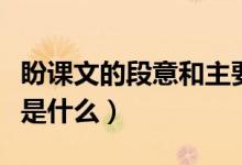 盼課文的段意和主要內容（課文盼的主要內容是什么）