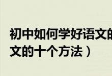 初中如何學(xué)好語(yǔ)文的最佳方法（初中生學(xué)好語(yǔ)文的十個(gè)方法）