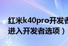 紅米k40pro開發(fā)者選項調(diào)試（紅米k40怎么進入開發(fā)者選項）