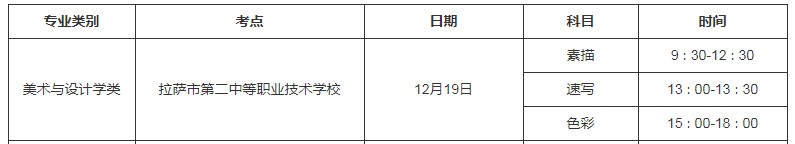 2022西藏美術(shù)統(tǒng)考/聯(lián)考時間安排