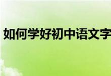 如何學(xué)好初中語(yǔ)文字詞(如何學(xué)好初中語(yǔ)文)