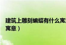 建筑上雕刻蝙蝠有什么寓意九個(gè)字（建筑上雕刻蝙蝠有什么寓意）