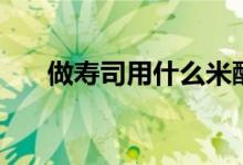 做壽司用什么米醋（做壽司用什么米）