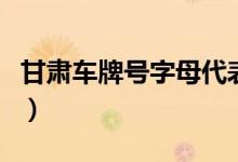 甘肅車牌號字母代表（甘肅車牌號代表的地區(qū)）