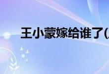 王小蒙嫁給誰(shuí)了(王小蒙嫁的對(duì)象是誰(shuí))