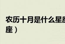 農(nóng)歷十月是什么星座男生（農(nóng)歷十月是什么星座）