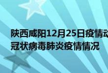 陜西咸陽12月25日疫情動態(tài)消息：陜西咸陽昨日24號新型冠狀病毒肺炎疫情情況