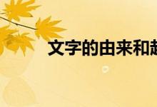 文字的由來(lái)和起源（文字的由來(lái)）