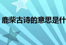 鹿柴古詩(shī)的意思是什么(雪梅的名句是哪兩句)