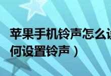 蘋果手機(jī)鈴聲怎么設(shè)置鈴聲（蘋果手機(jī)鈴聲如何設(shè)置鈴聲）