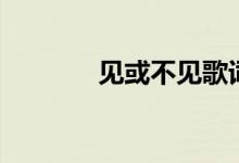 見或不見歌詞（演唱者是誰(shuí)）