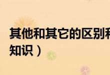 其他和其它的區(qū)別和應(yīng)用（其他和其它的相關(guān)知識(shí)）
