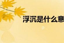 浮沉是什么意思（浮沉的解釋）