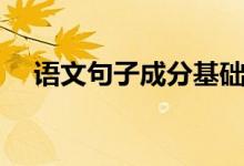 語(yǔ)文句子成分基礎(chǔ)知識(shí)(語(yǔ)文句子成分)