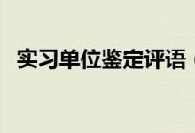 實(shí)習(xí)單位鑒定評(píng)語(yǔ)（實(shí)習(xí)單位評(píng)語(yǔ)怎么寫）