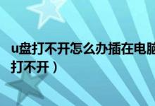 u盤打不開怎么辦插在電腦上有顯示但是打不開（u盤為什么打不開）