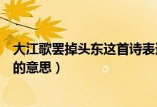 大江歌罷掉頭東這首詩表達了什么(大江歌罷掉頭東這首詩的意思)