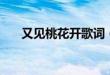 又見桃花開歌詞（又見桃花開的歌詞）