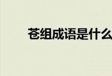 蒼組成語是什么（蒼能組哪些成語）