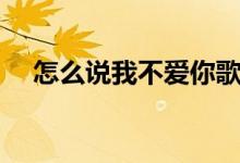 怎么說(shuō)我不愛(ài)你歌詞（出自于什么專輯）