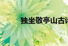 獨坐敬亭山古詩（了解一下作者）