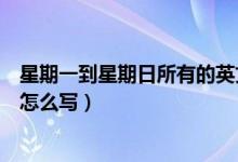 星期一到星期日所有的英文怎么寫（星期一到星期日的英文怎么寫）