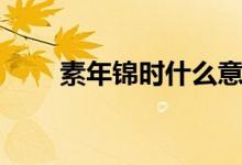 素年錦時(shí)什么意思(素年錦時(shí)釋義)