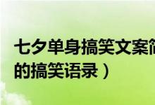 七夕單身搞笑文案簡(jiǎn)短（七夕單身狗發(fā)朋友圈的搞笑語(yǔ)錄）