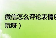 微信怎么評(píng)論表情包（微信評(píng)論表情包好不好玩呀）