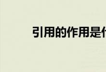 引用的作用是什么（有哪些好處）