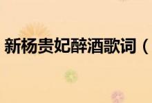 新楊貴妃醉酒歌詞（新楊貴妃醉酒歌詞列述）