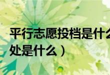 平行志愿投檔是什么意思（填報平行志愿的好處是什么）
