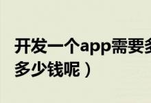 開發(fā)一個app需要多少錢（開發(fā)一個app需要多少錢呢）