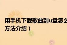 用手機(jī)下載歌曲到u盤怎么下載（用手機(jī)下載歌曲到u盤下載方法介紹）