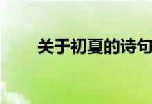 關(guān)于初夏的詩(shī)句（初夏的詩(shī)句大全）