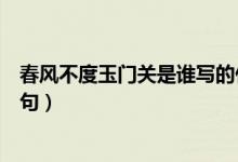 春風(fēng)不度玉門(mén)關(guān)是誰(shuí)寫(xiě)的什么詩(shī)（春風(fēng)不度玉門(mén)關(guān)是誰(shuí)的詩(shī)句）