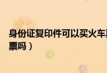 身份證復(fù)印件可以買火車票嗎（用身份證復(fù)印件可以買火車票嗎）