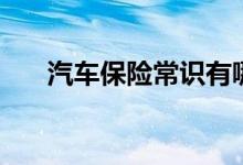 汽車保險(xiǎn)常識(shí)有哪些（車險(xiǎn)相關(guān)知識(shí)）