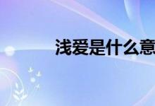 淺愛(ài)是什么意思（淺愛(ài)的意思）