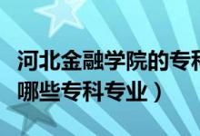 河北金融學(xué)院的專科怎么樣（河北金融學(xué)院有哪些?？茖I(yè)）