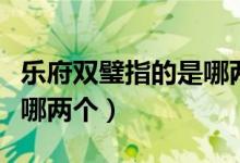 樂府雙璧指的是哪兩部著作（樂府雙璧指的是哪兩個(gè)）