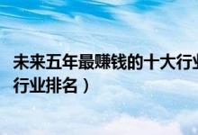 未來(lái)五年最賺錢的十大行業(yè)（2022年未來(lái)十年最賺錢的十大行業(yè)排名）