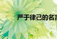 嚴(yán)于律己的名言（參考答案如下）